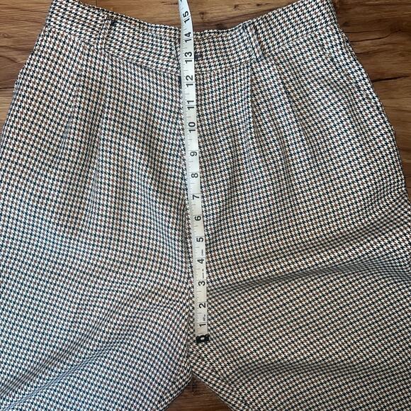 Vintage 35th & 10th Houndstooth Print Brown Black Cream High Rise Dress Pants 9 - Picture 4 of 8